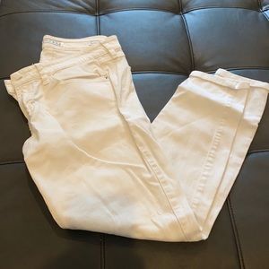 Guess white skinny ankle jeans